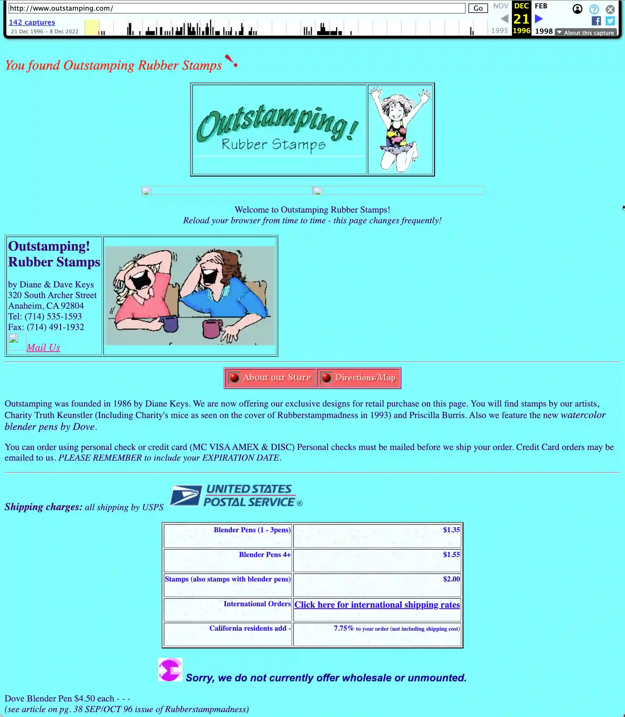 Outstamping website 1996